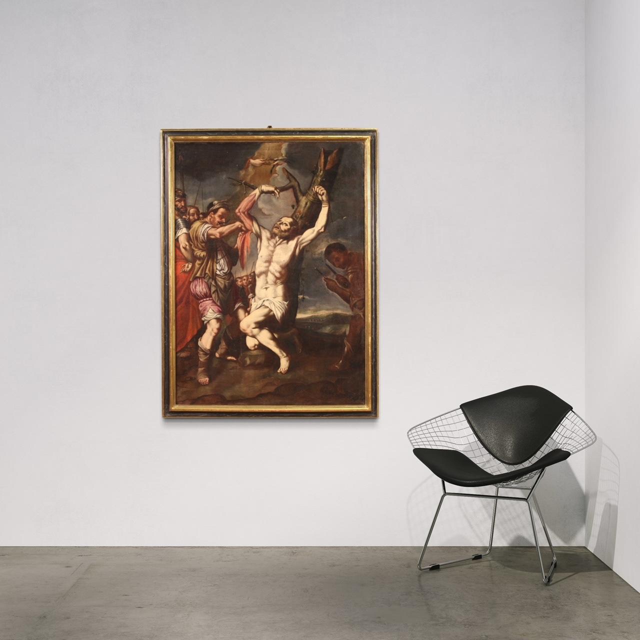 17. Jahrhundert Öl auf Leinwand Italienisches Gemälde Martyrium des Heiligen Bartholomäus 6
