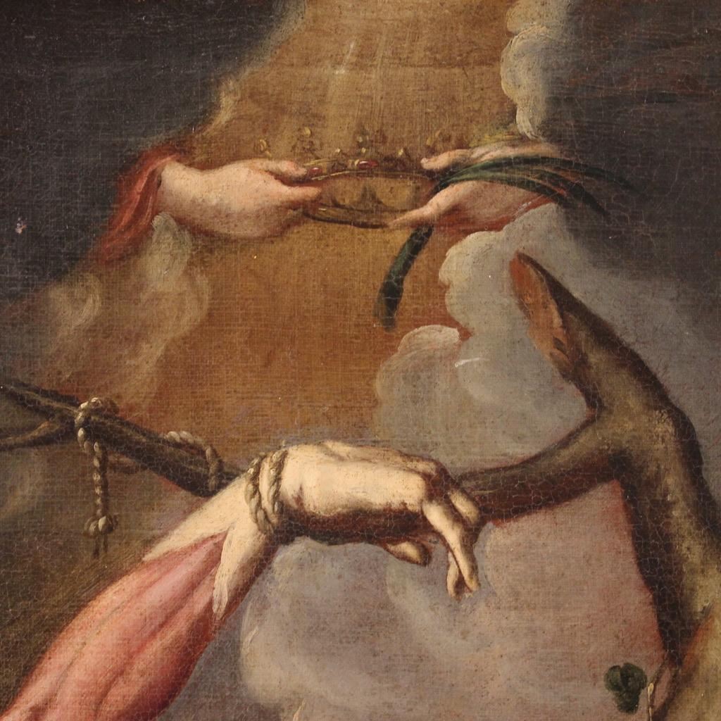 17. Jahrhundert Öl auf Leinwand Italienisches Gemälde Martyrium des Heiligen Bartholomäus 8