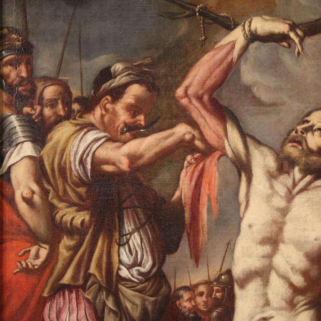 17. Jahrhundert Öl auf Leinwand Italienisches Gemälde Martyrium des Heiligen Bartholomäus (Italian)
