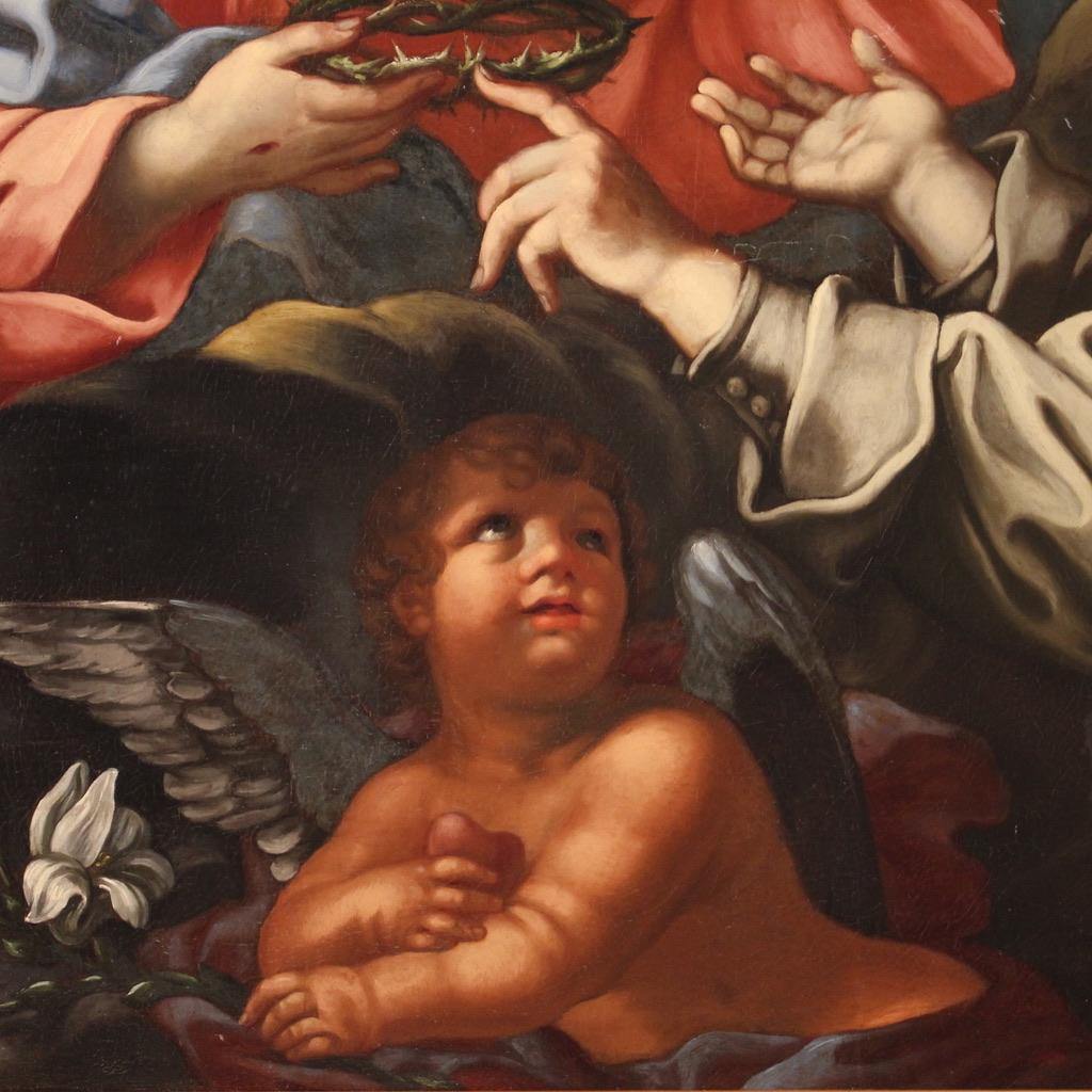 17th Century Oil on Canvas Italian Painting Saint Catherine of Siena, 1680 7