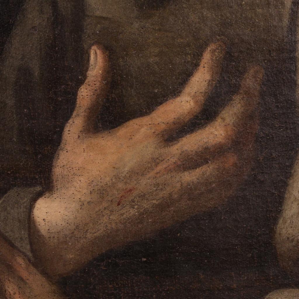 17. Jahrhundert Öl auf Leinwand Italienisches Gemälde Heiliger Franz von Assisi, 1660 im Angebot 6