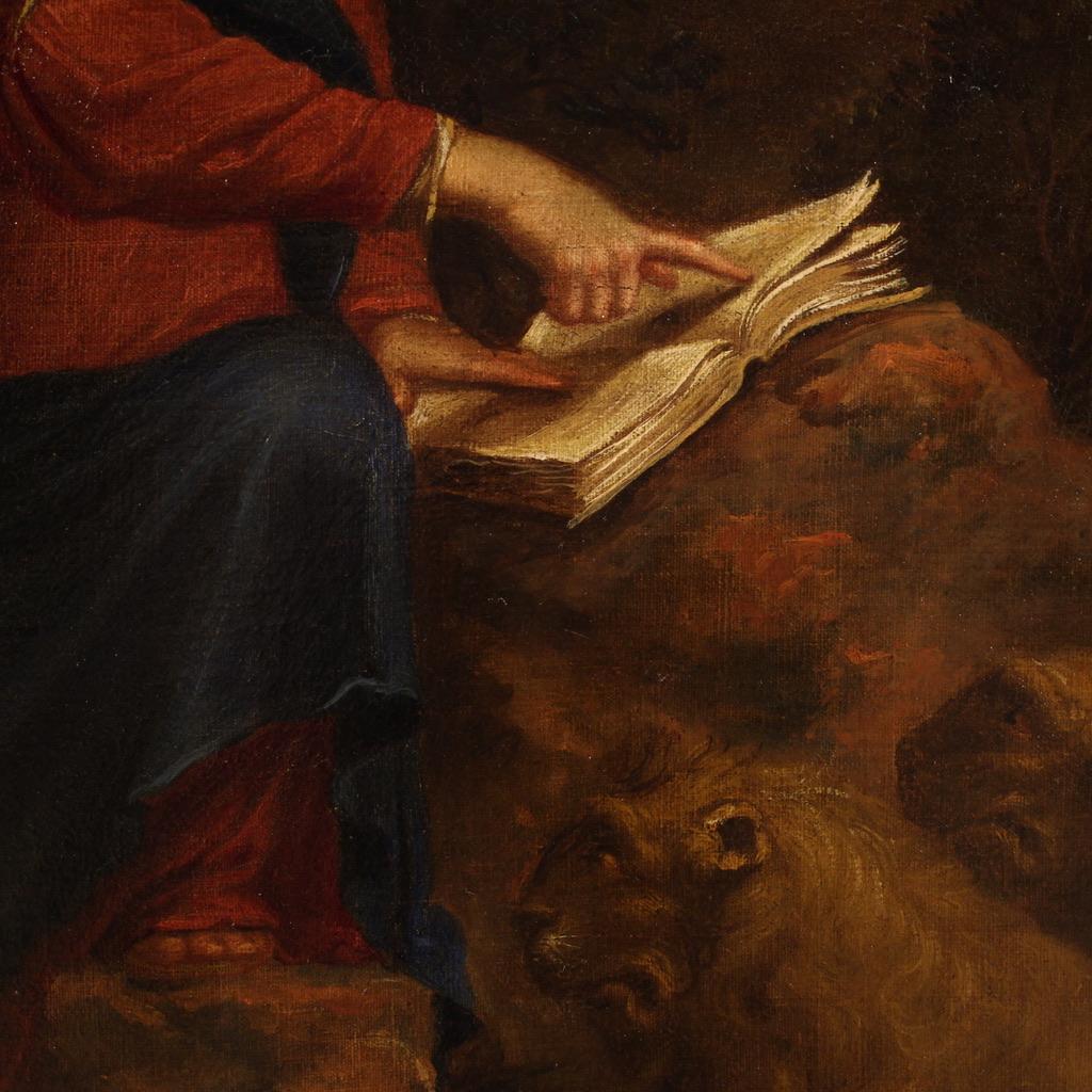 17th Century Oil on Canvas Italian Painting Saint John the Baptist, 1660 8