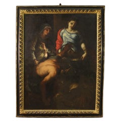 17th Century Oil on Canvas Italian Painting Salome with the Head of Baptist 1680