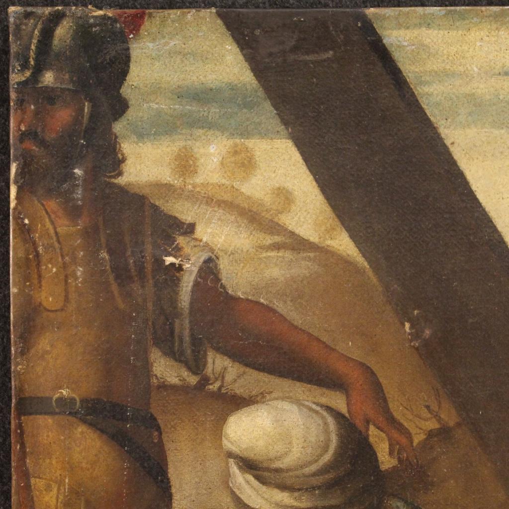 17th Century Oil on Canvas Italian Painting Via Crucis Ascent to Calvary, 1650 3