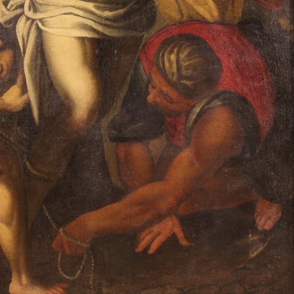 17th Century Oil on Canvas Italian Religious Antique Painting Saint Sebastian 2