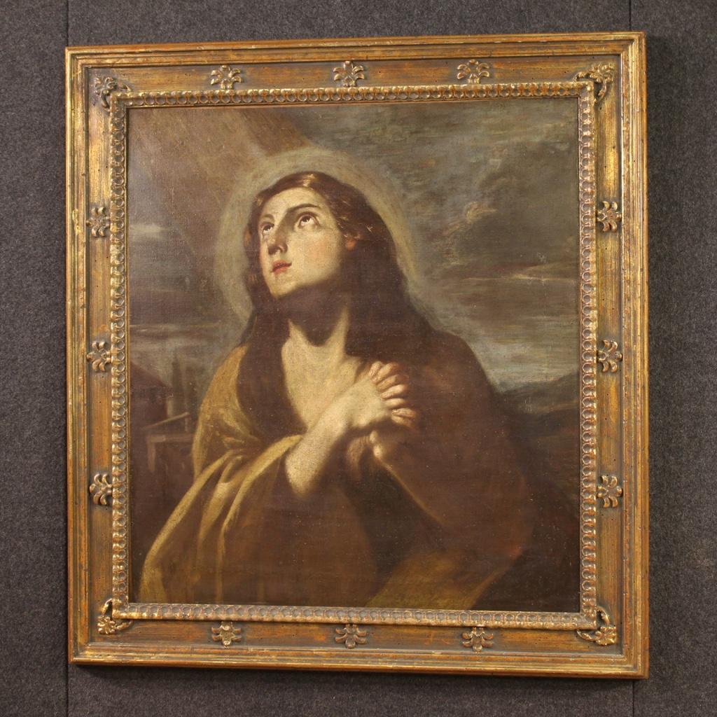 17. Jahrhundert Öl auf Leinwand Italienisch Religiöse Magdalena Malerei, 1680 im Angebot 7