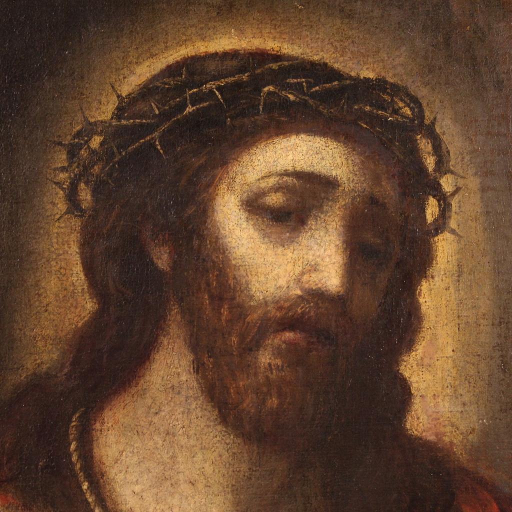 17. Jahrhundert Öl auf Leinwand Italienisch religiöse Malerei Christus Ecce Homo, 1670 im Angebot 8