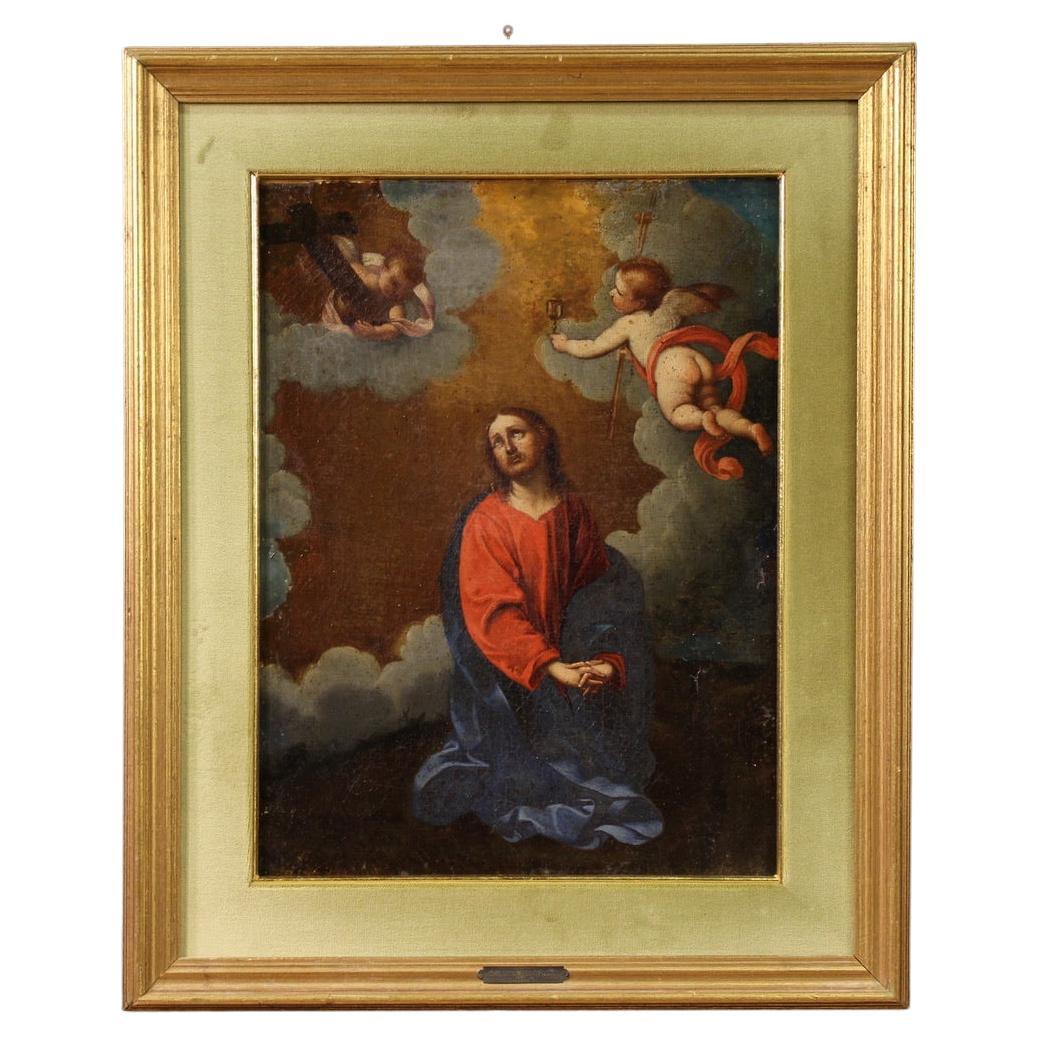 17. Jahrhundert Öl auf Leinwand Italienisch religiöse Malerei Christus mit Engeln, 1690