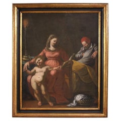 17th Century Oil on Canvas Italian Religious Painting Holy Family, 1610