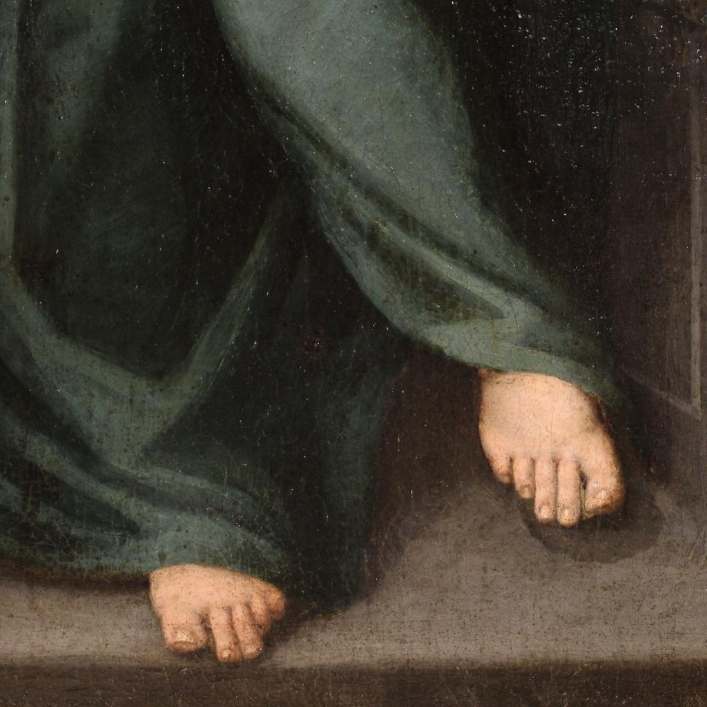 Huile sur toile italienne du 17ème siècle - Peinture religieuse - Fille Sainte, 1620 6
