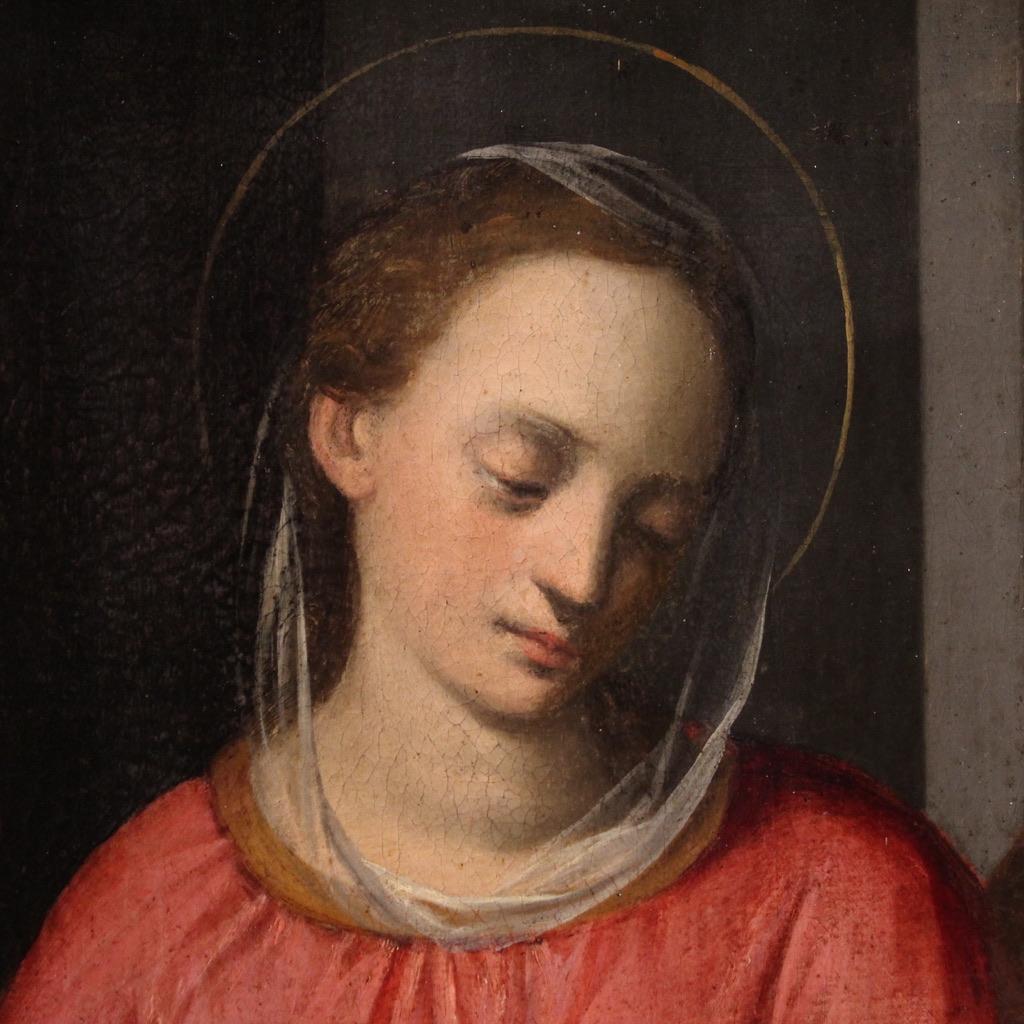 Huile sur toile italienne du 17ème siècle - Peinture religieuse - Fille Sainte, 1620 1
