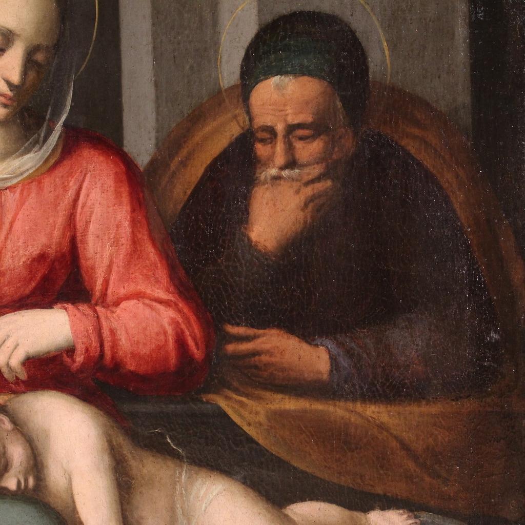 Huile sur toile italienne du 17ème siècle - Peinture religieuse - Fille Sainte, 1620 3