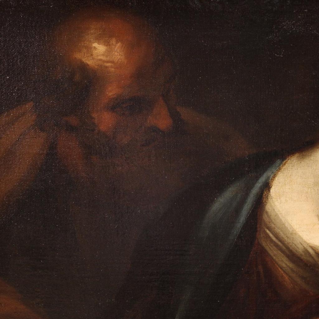 óleo sobre lienzo del siglo XVII Pintura religiosa italiana Sagrada Familia, 1660 en venta 6