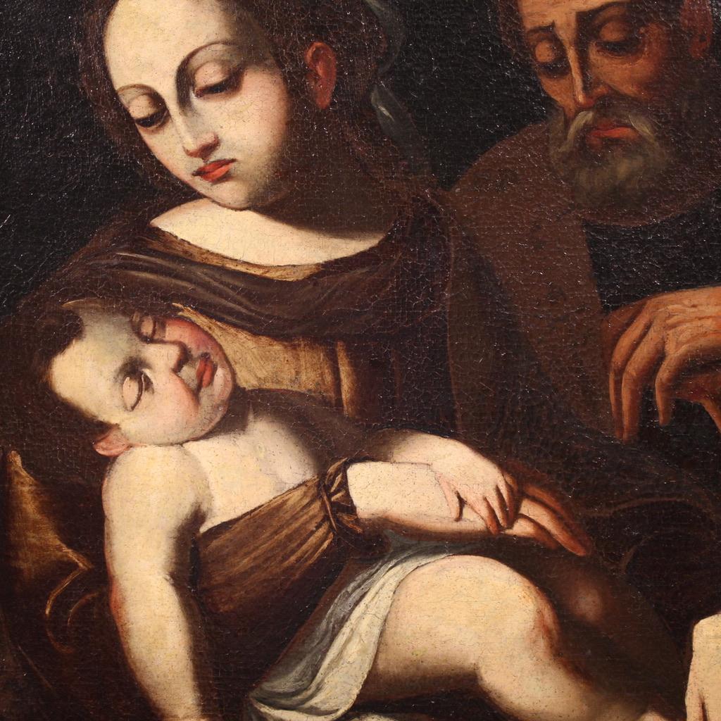 17th Century Oil on Canvas Italian Religious Painting Holy Family, 1670 im Angebot 2