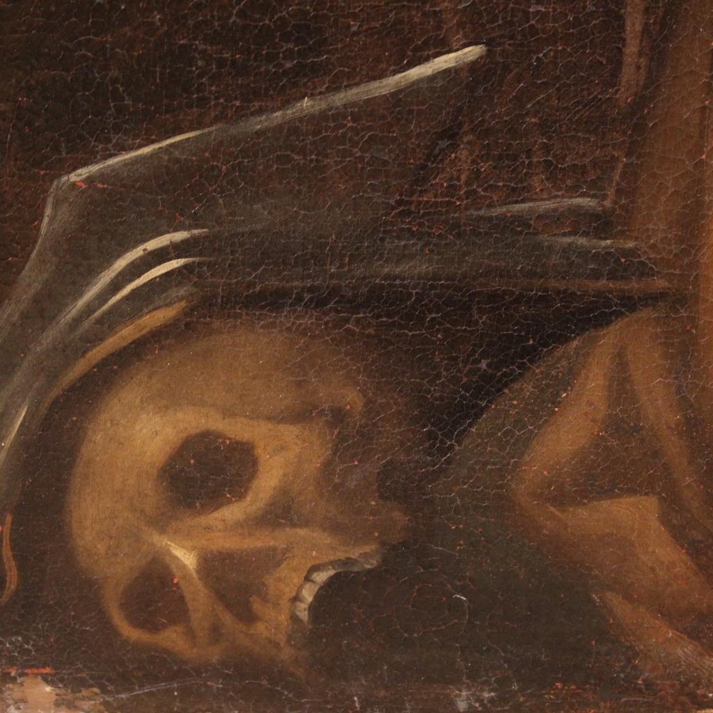 17th Century Oil on Canvas Italian Religious Painting Saint Francis of Assisi in vendita 6