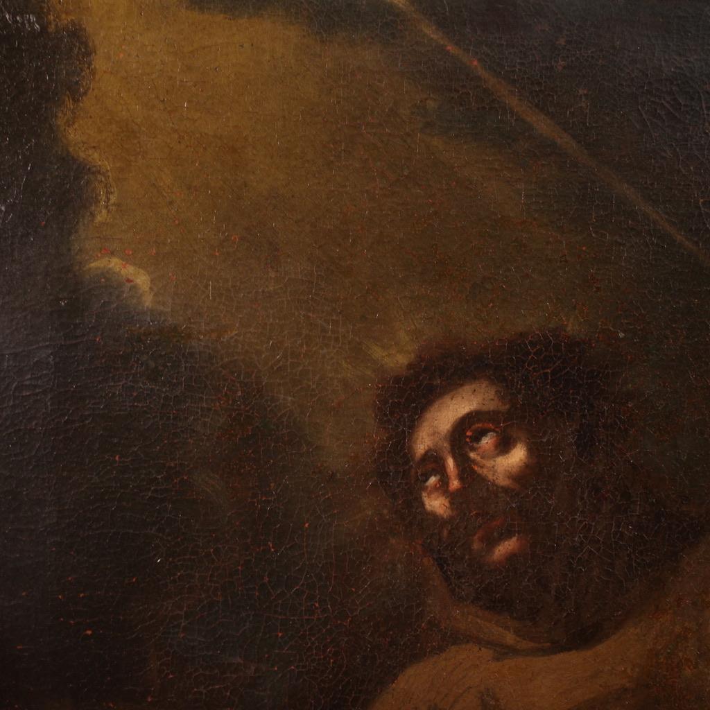17th Century Oil on Canvas Italian Religious Painting Saint Francis of Assisi in vendita 9