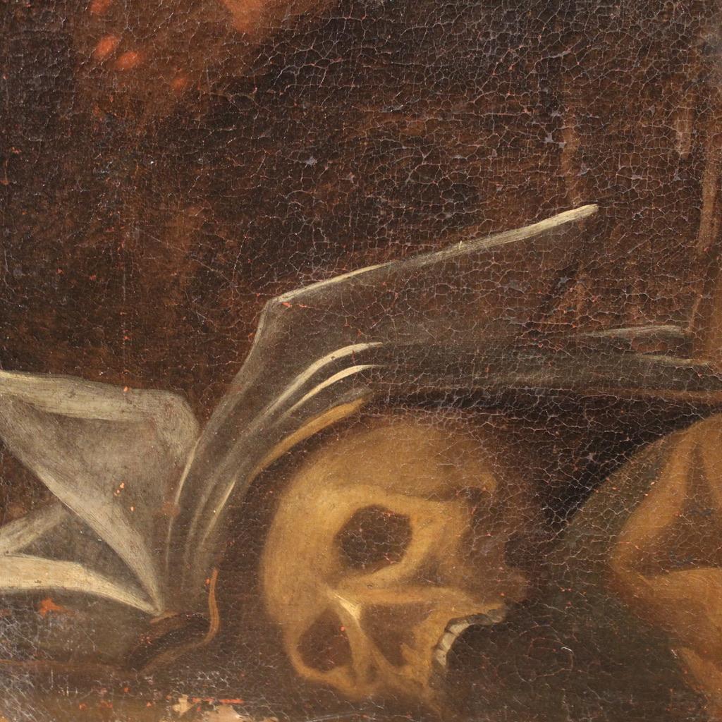 17th Century Oil on Canvas Italian Religious Painting Saint Francis of Assisi in vendita 3