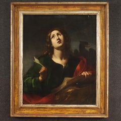 Olio su tela del XVII secolo Pittura religiosa italiana San Giovanni Evangelista