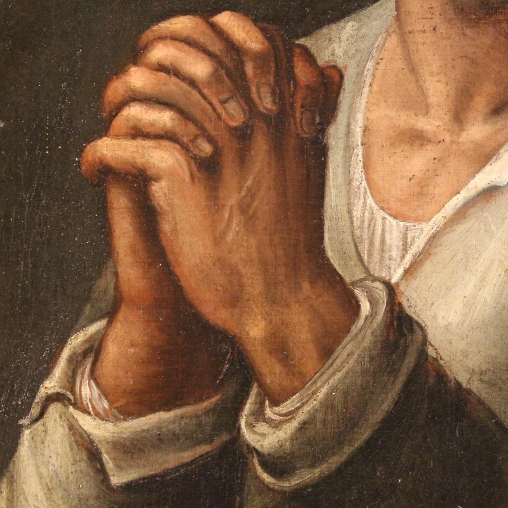 17th Century Oil on Canvas Italian Religious Painting Saint Peter, 1660 1