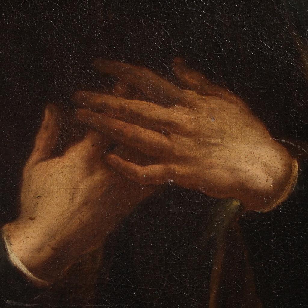 17th Century Oil on Canvas Italian Religious Painting Saint Roch, 1680 in vendita 4