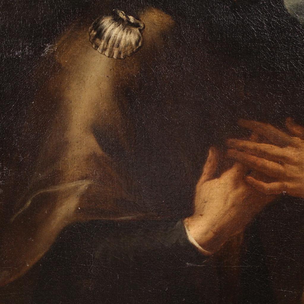 17th Century Oil on Canvas Italian Religious Painting Saint Roch, 1680 in vendita 6