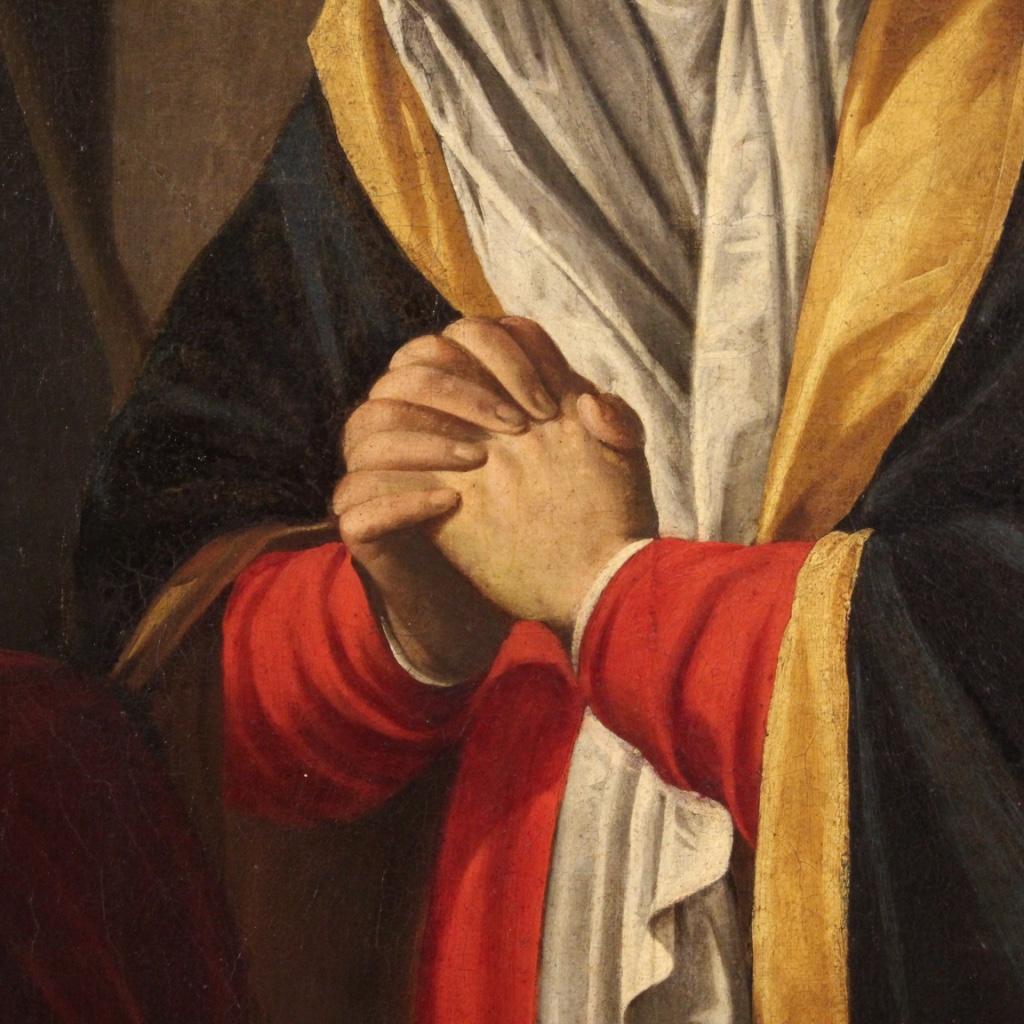 17th Century Oil on Canvas Italian Religious Painting Saint Veronica, 1660 4