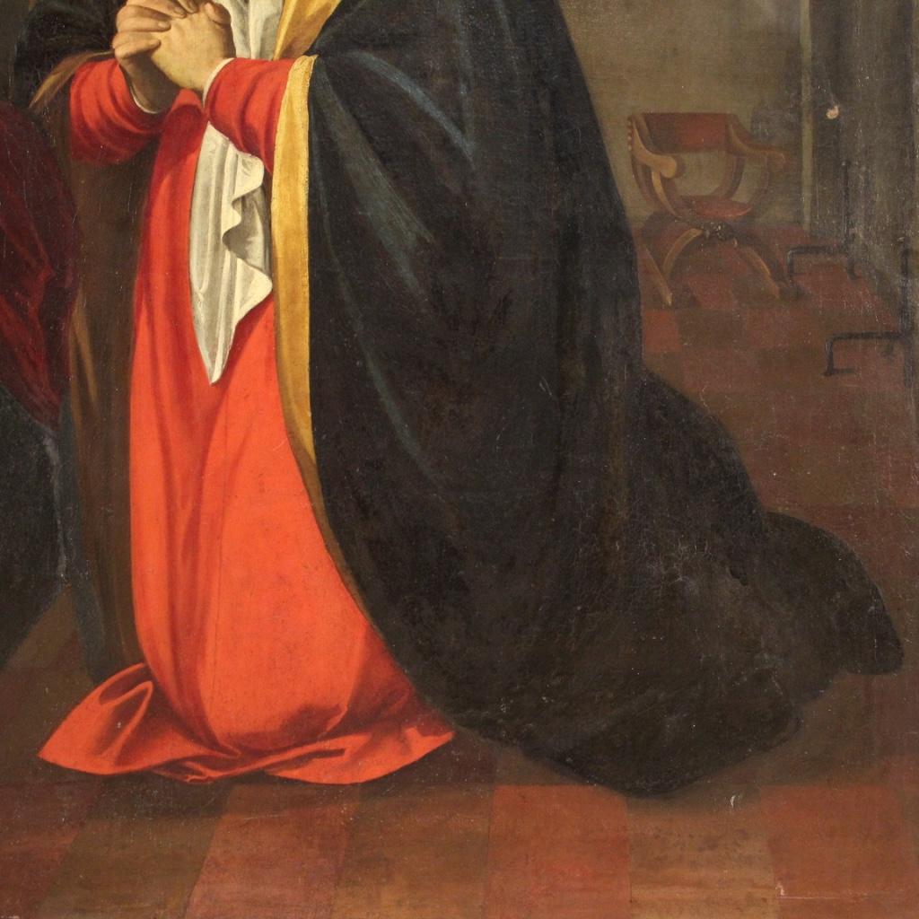 17th Century Oil on Canvas Italian Religious Painting Saint Veronica, 1660 5