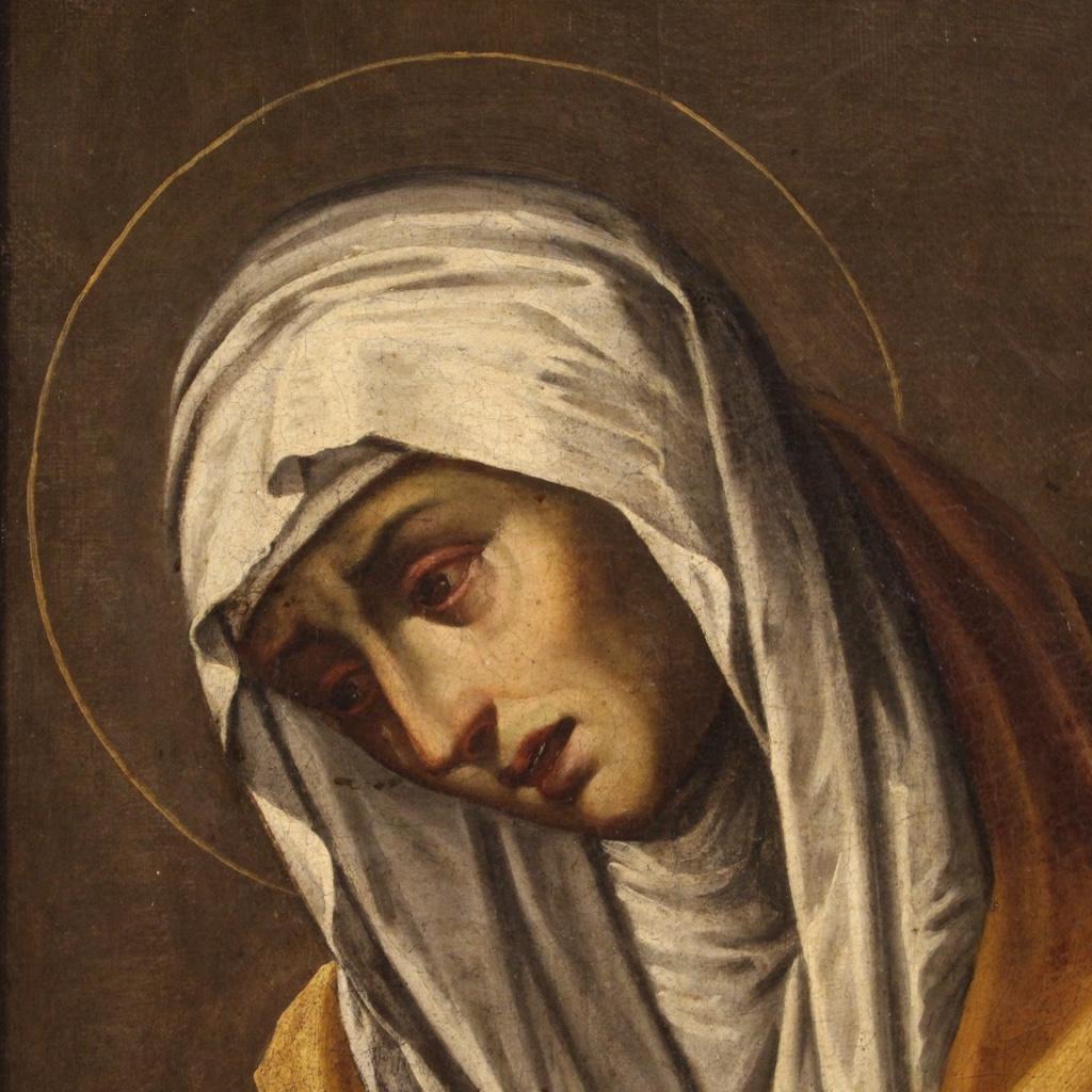 Italienisches religiöses Gemälde der Heiligen Veronica, Öl auf Leinwand, 17. Jahrhundert, 1660 3