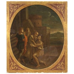 17th Century Oil on Canvas Italian Religious Painting The Prodigal Son, 1680