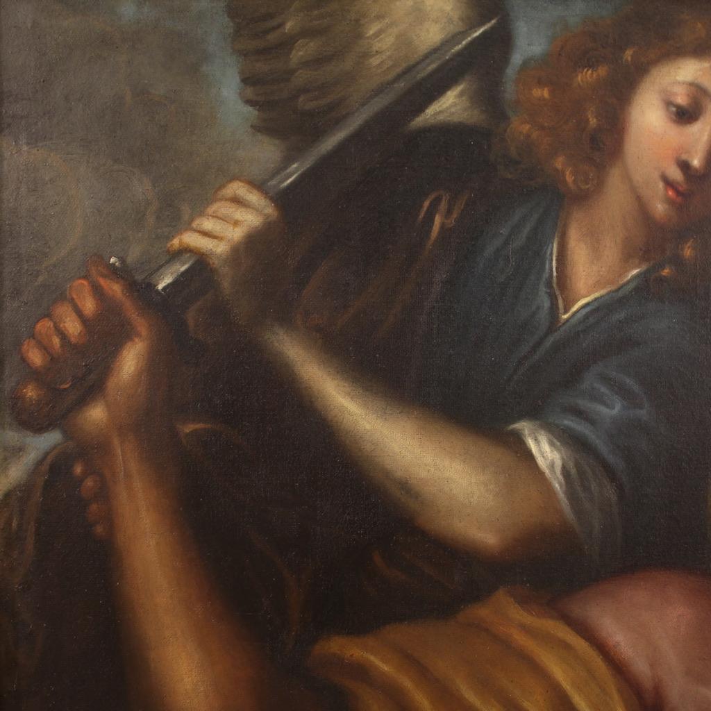 Italienisches religiöses Gemälde, Öl auf Leinwand, 17. Jahrhundert  Die Hingabe an Isaac 5