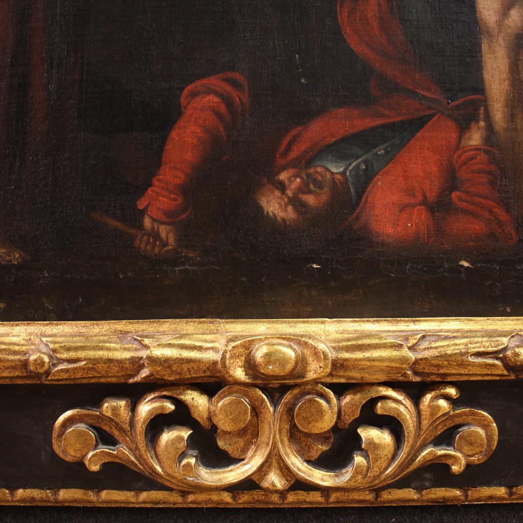 17th Century Oil on Canvas Italian Religious Painting The Taking of Christ, 1670 2