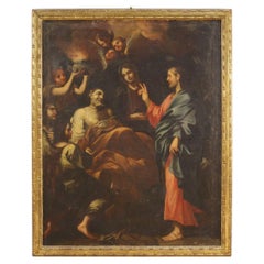 17th Century St. Joseph Painting Oil on Canvas by Circle of Cantarini ...