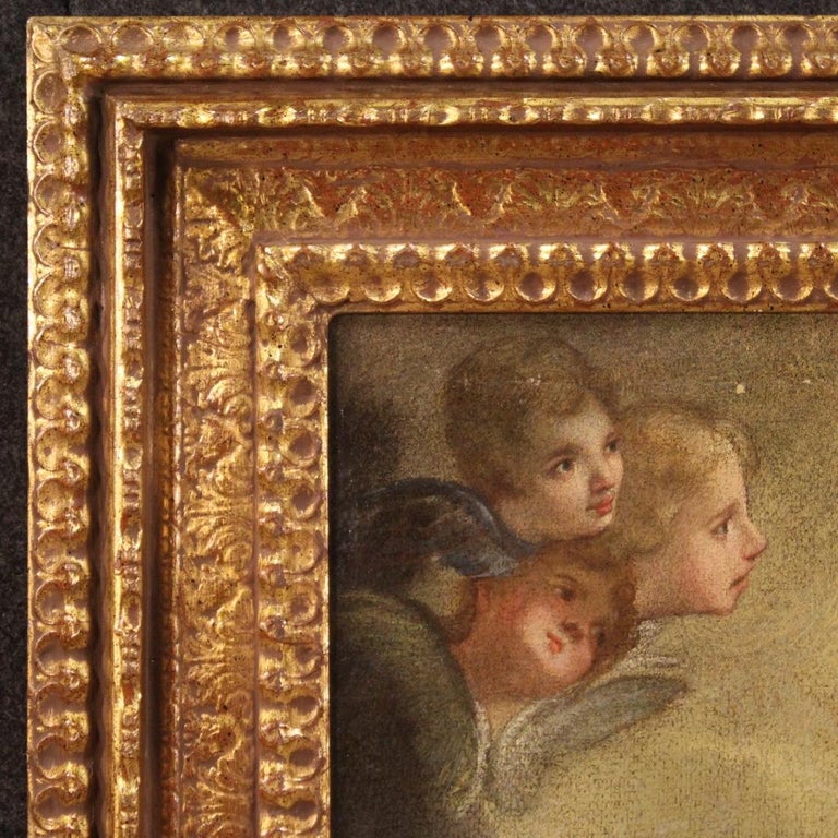 17th Century Oil on Canvas Italian Religious Painting Virgin with Child ...