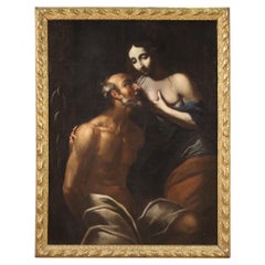 17. Jahrhundert Öl auf Leinwand Italienische Schule Antike Malerei Römische Nächstenliebe, 1670