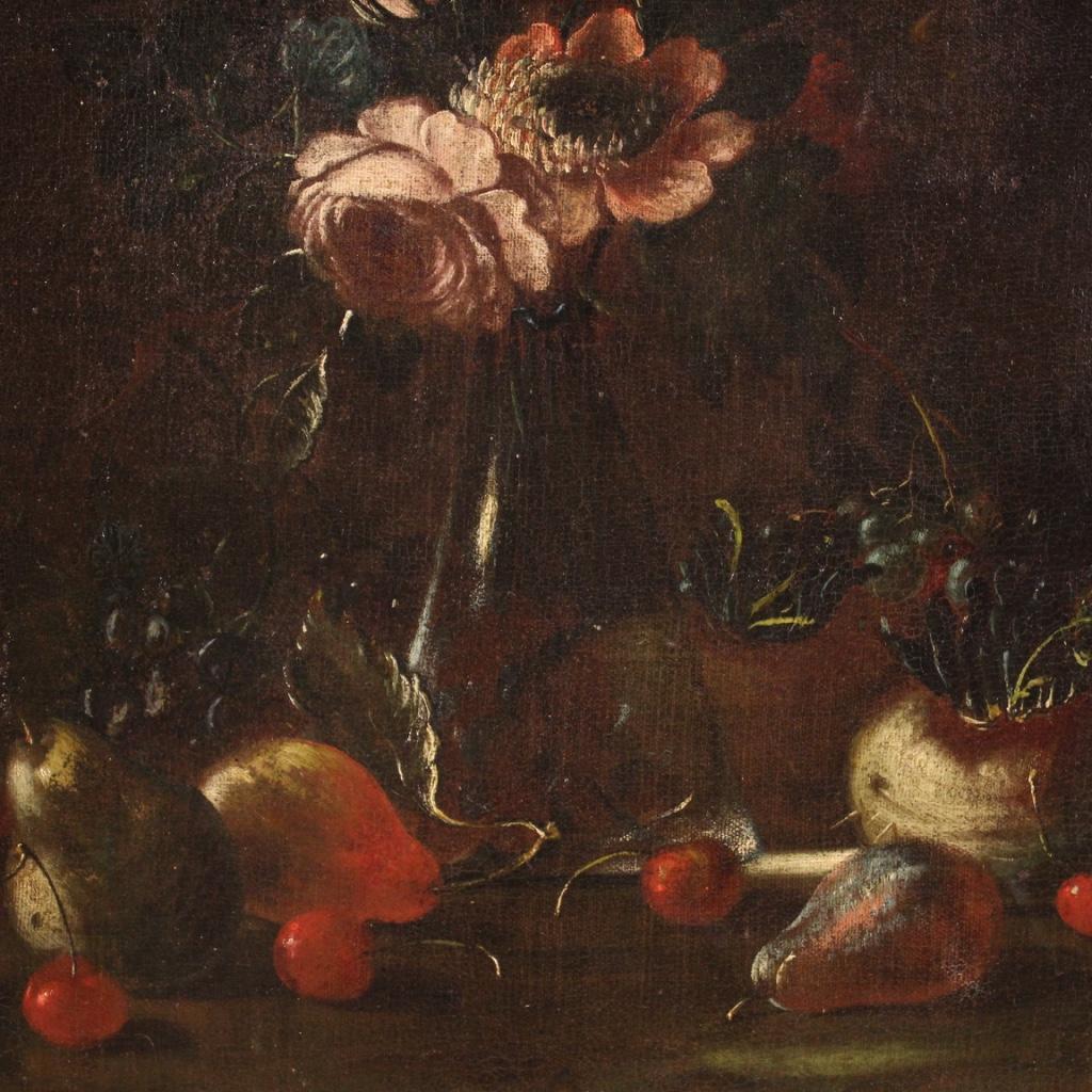 17th Century Oil on Canvas Italian Still Life Painting, 1650 In Good Condition In Vicoforte, Piedmont