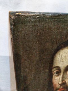 17th Century Oil on Canvas Jesus Christ Portrait