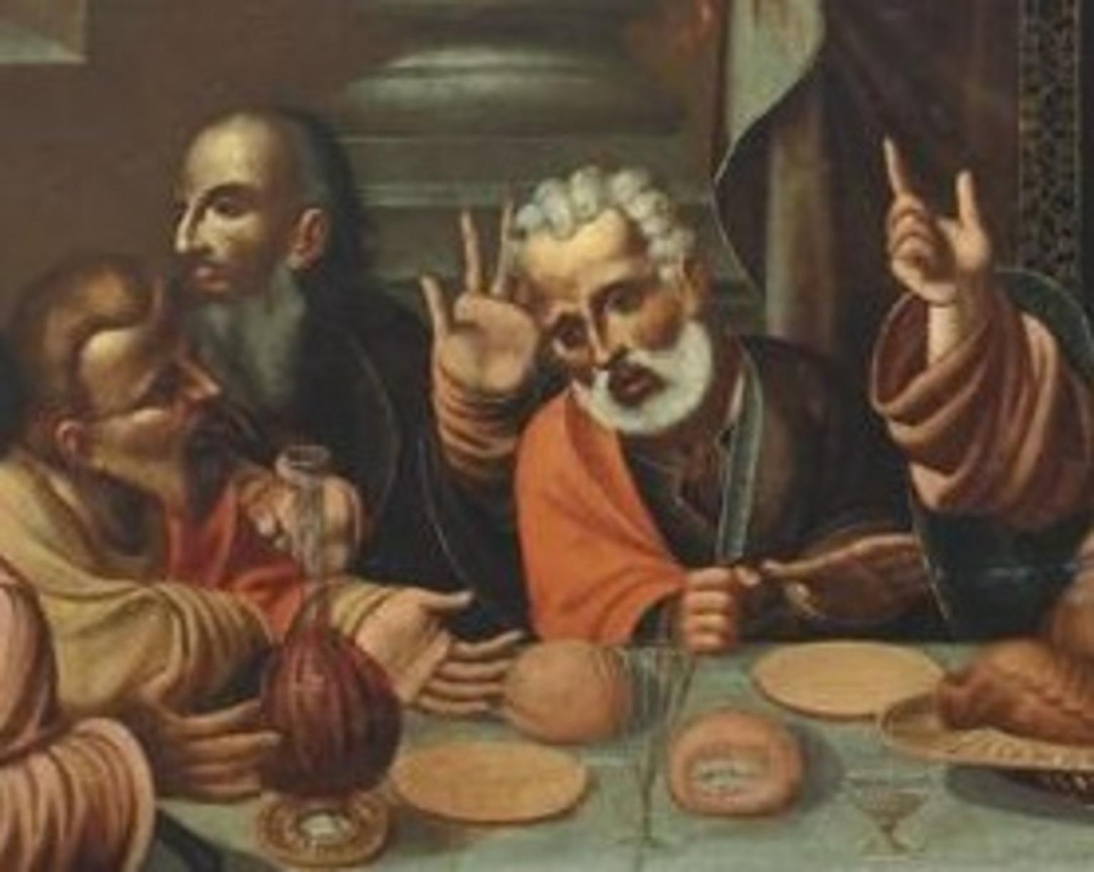 17th century beautiful representation of the last supper, oil on canvas, Venetian school, late 1600s.
This object is subject to the superintendence of the fine arts, therefore it must be accompanied by free circulation, release times range from 10