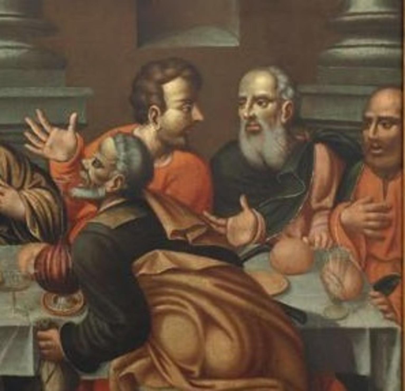 17th Century Oil on Canvas Last Supper Italy Venetian School, 1660s In Good Condition For Sale In Torino, Torino