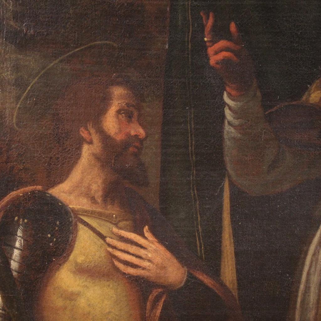 17. Jahrhundert Öl auf Leinwand Lombardische antike religiöse Malerei, 1640 im Angebot 5