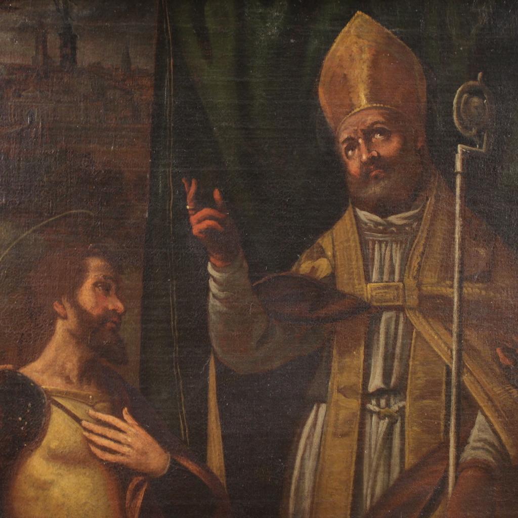 17. Jahrhundert Öl auf Leinwand Lombardische antike religiöse Malerei, 1640 im Angebot 8