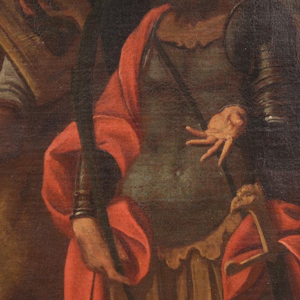 17. Jahrhundert Öl auf Leinwand Lombardische antike religiöse Malerei, 1640 im Angebot 9