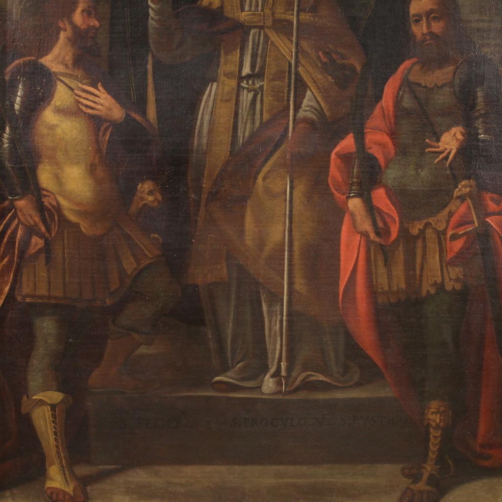 17. Jahrhundert Öl auf Leinwand Lombardische antike religiöse Malerei, 1640 (Geölt) im Angebot