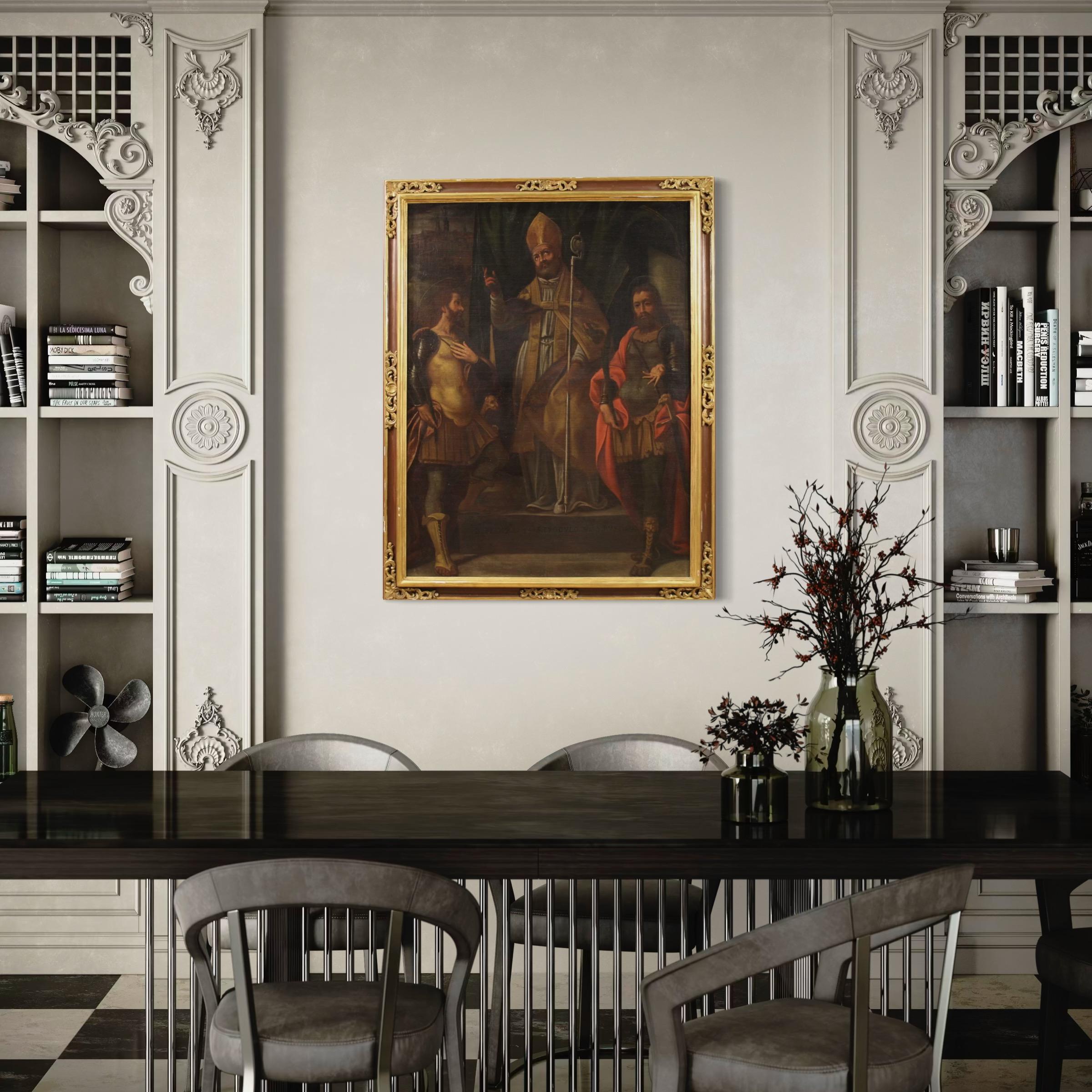 17. Jahrhundert Öl auf Leinwand Lombardische antike religiöse Malerei, 1640 (Mid-17th Century) im Angebot