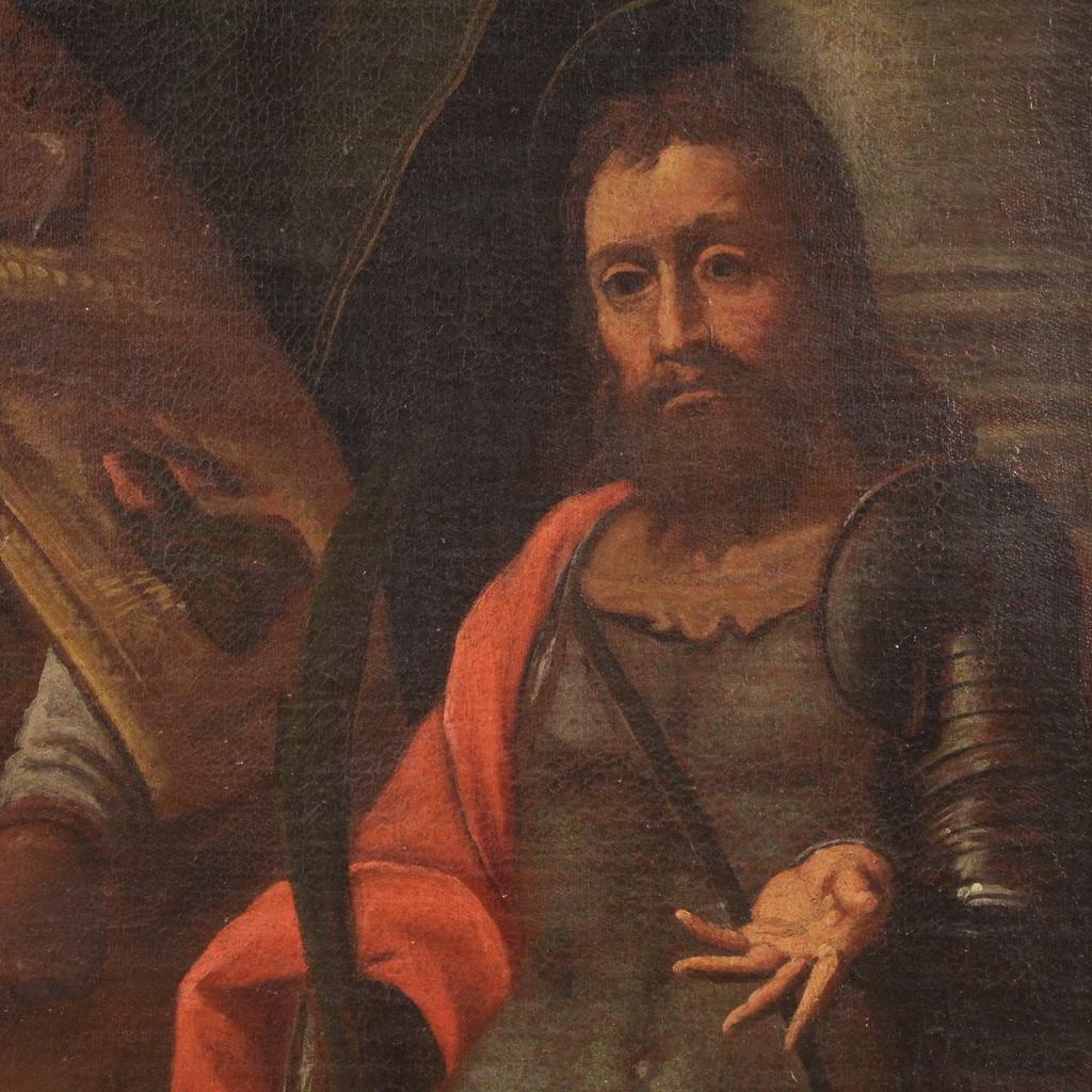17. Jahrhundert Öl auf Leinwand Lombardische antike religiöse Malerei, 1640 im Angebot 1