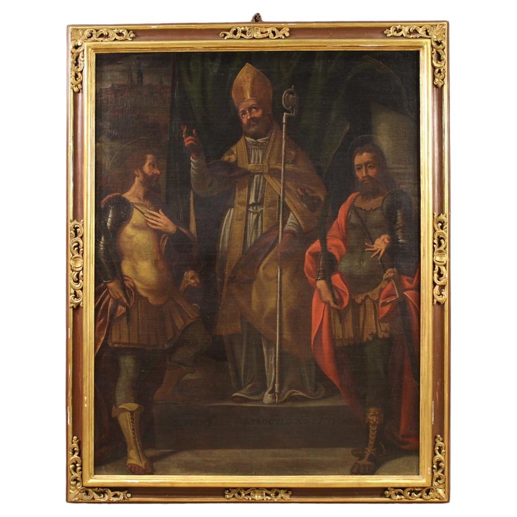 17. Jahrhundert Öl auf Leinwand Lombardische antike religiöse Malerei, 1640 im Angebot