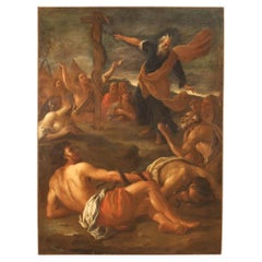 17th Century Oil on Canvas Moses and The Copper Serpent Painting Altarpiece