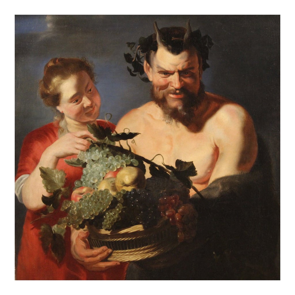 17th Century Oil on Canvas Mythological Flemish Painting, 1670