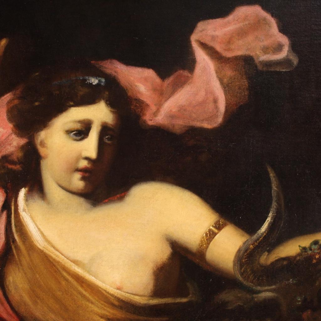 17th Century Oil on Canvas Mythological Spanish Painting the Rape Europa, 1680 7