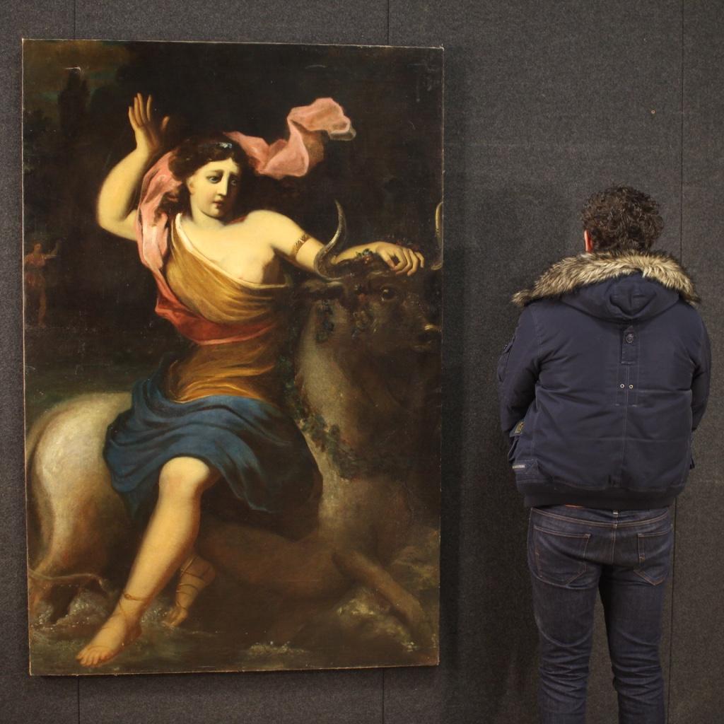 17th Century Oil on Canvas Mythological Spanish Painting The Rape of Europe 1680 8