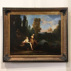 17th Century Oil on Canvas Painting with Landscape Attributed to Gaspard Dughet